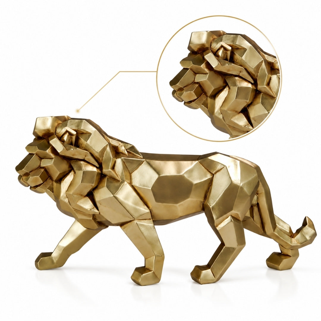 Large Gold Lion Figurine 43cm Modern - 43477Y2