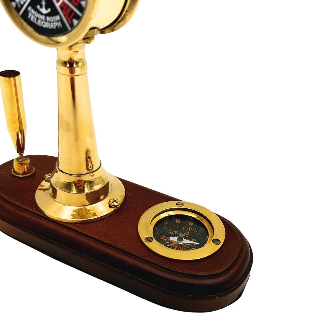 Elegant Desk Set – Engine Order Telegraph, Compass, Pen Holder – TT018
