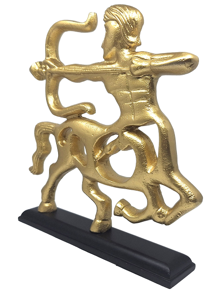 Gold Decorative Figurine - Sagittarius - wooden base - SAG2
