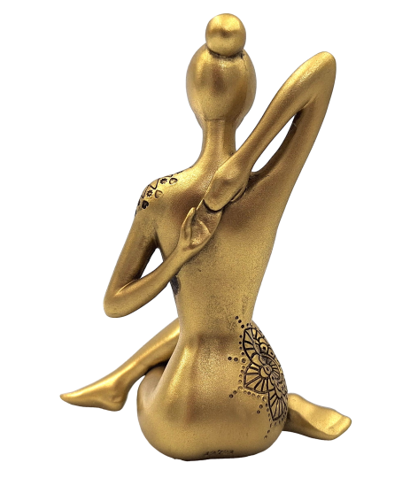 Yoga - gold decorative figurine – gift for a yoga enthusiast - 42721Y2