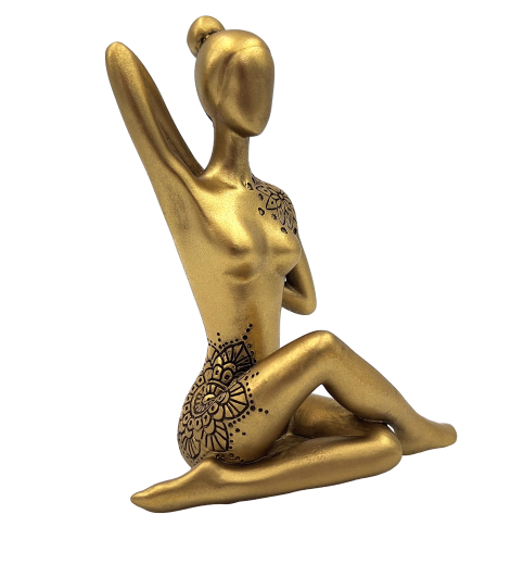 Yoga - gold decorative figurine – gift for a yoga enthusiast - 42721Y2