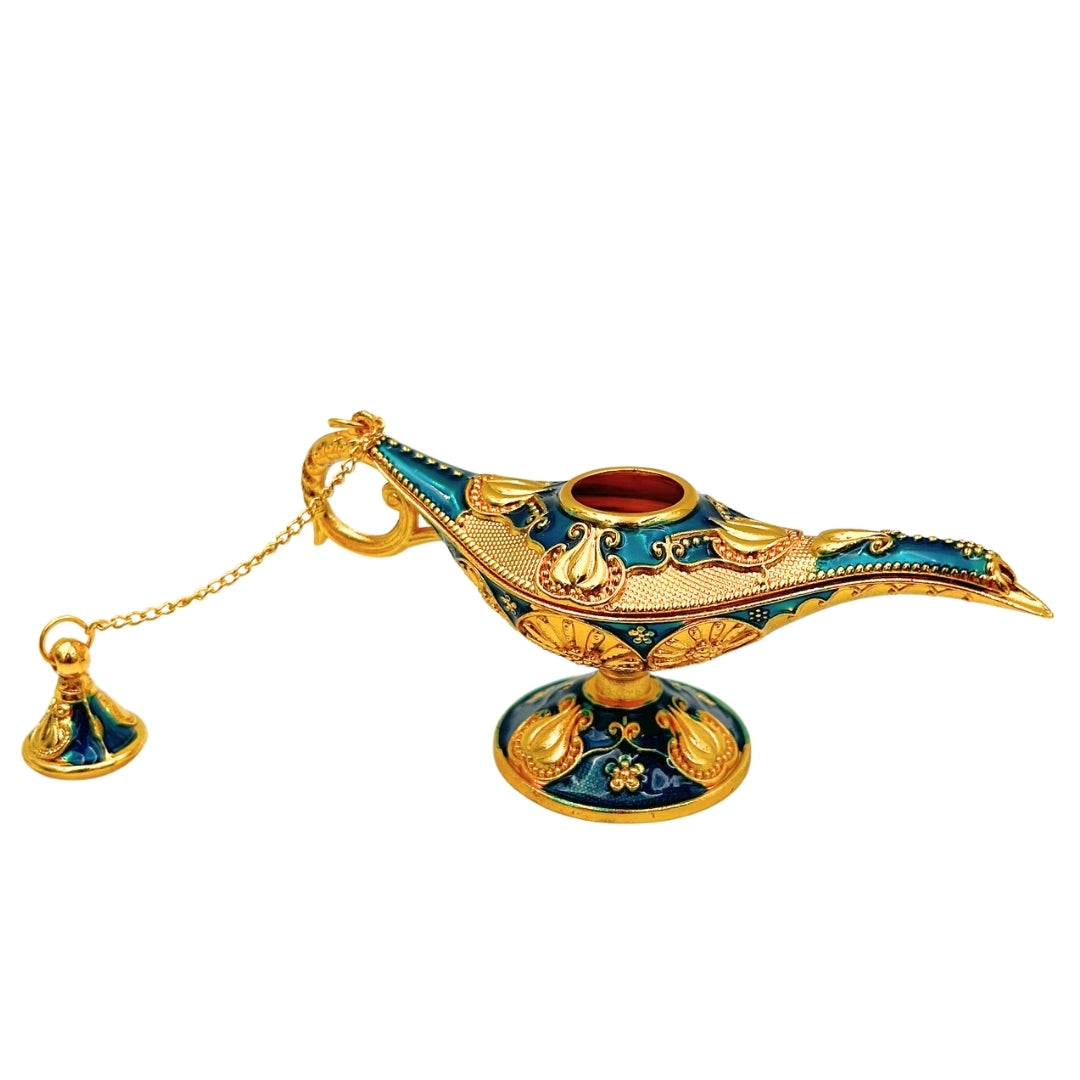 Decorative Aladdin's Lamp Metal Navy Blue and Gold 12cm - LAB12