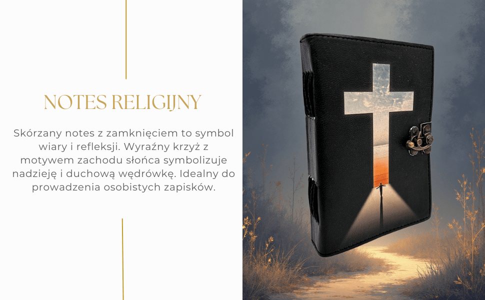 Leather Notebook Religious Cross - 200 pages - AH15