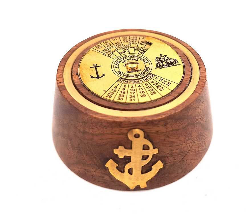 Brass and Wooden Perpetual Calendar – Paperweight - NI1415