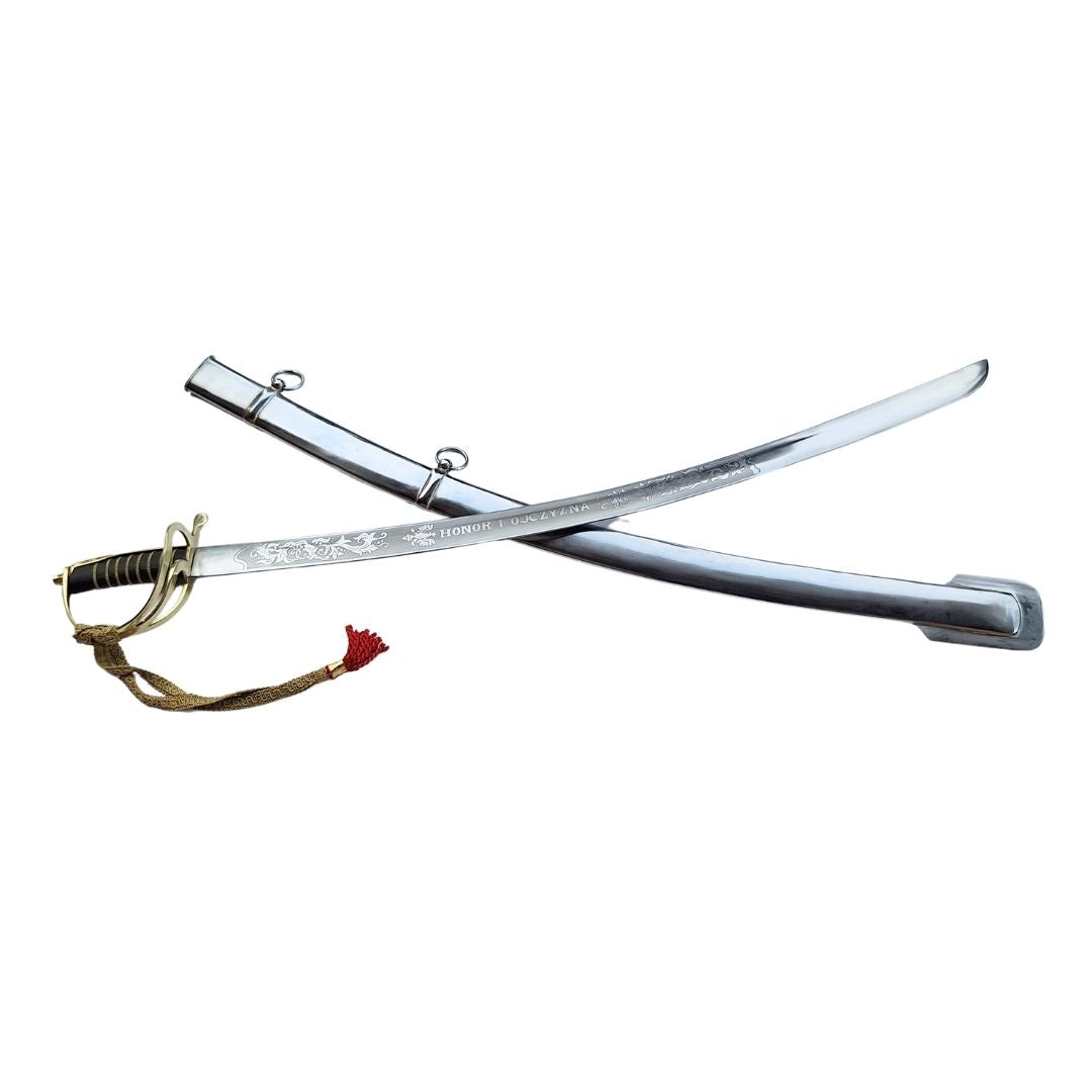 Replica of the 1917 “Radziwiłłówka” Cavalry Sabre with the Inscription “Honor and Homeland” – Personalized Engraving, Elegant Gift, Unhardened Steel, 91 cm Long