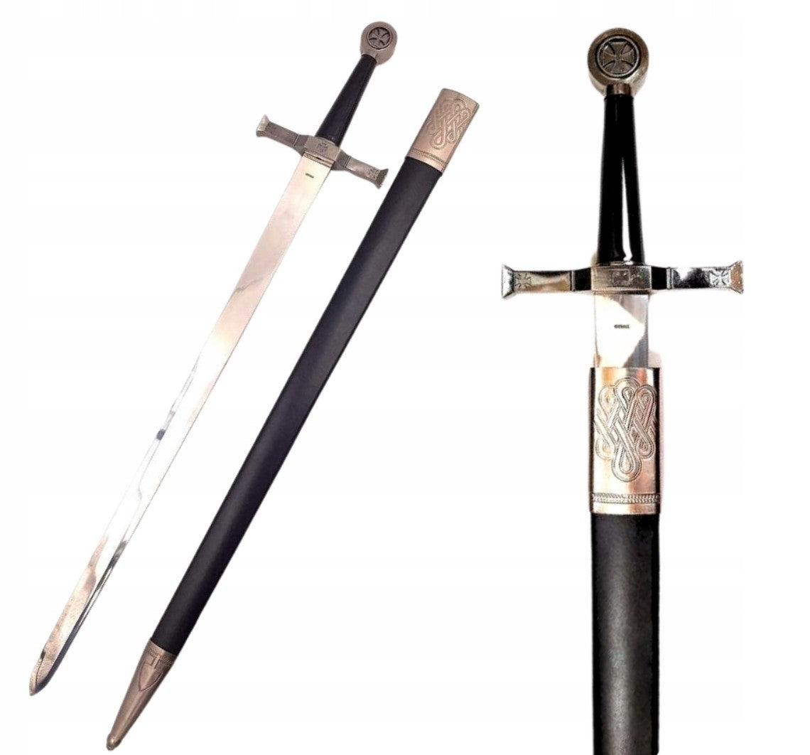 Steel Knight's Sword 84 cm in Scabbard - Replica - SW-114