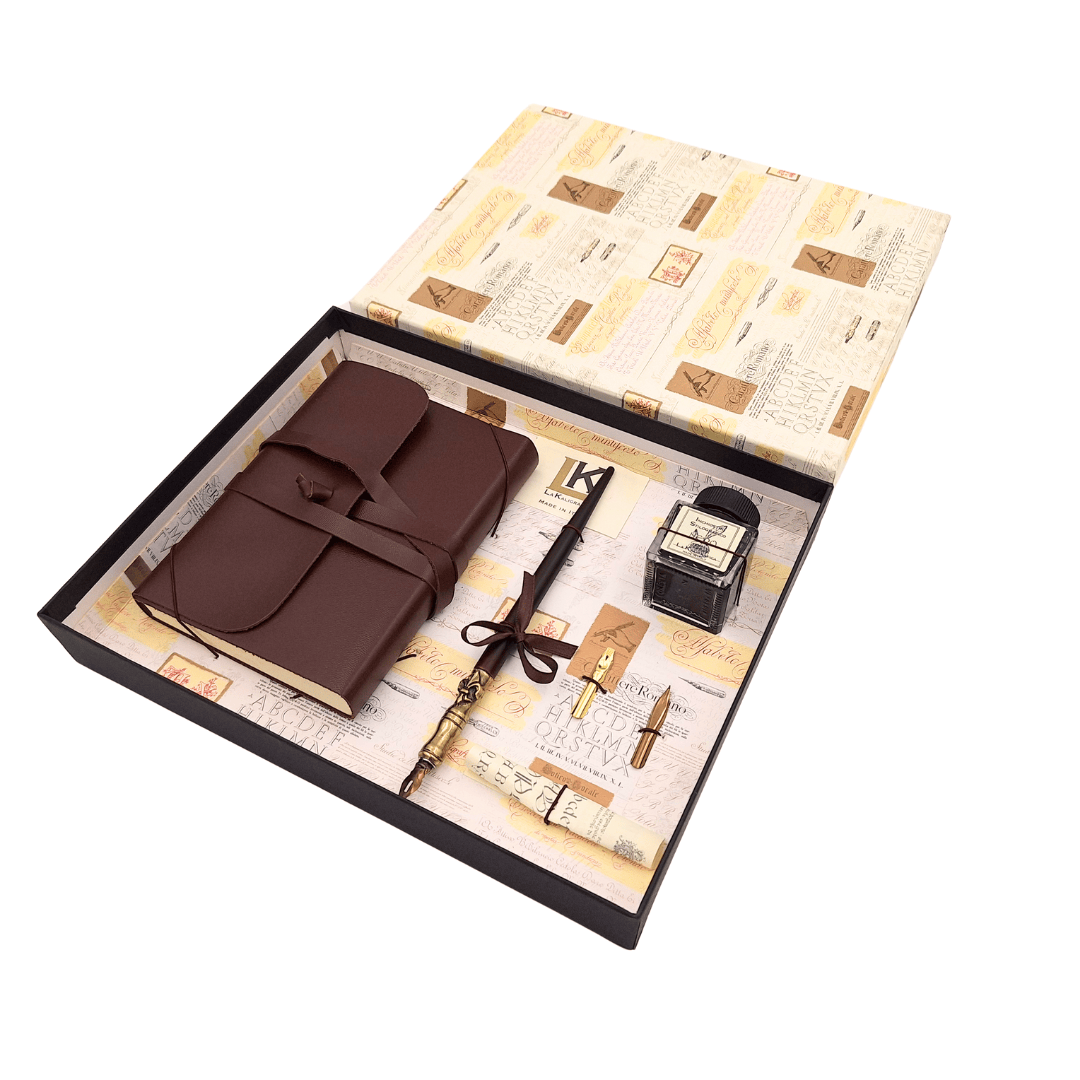 Exclusive Calligraphy Set with Notebook - Pen + 3 Nibs + Inkwell - 5006