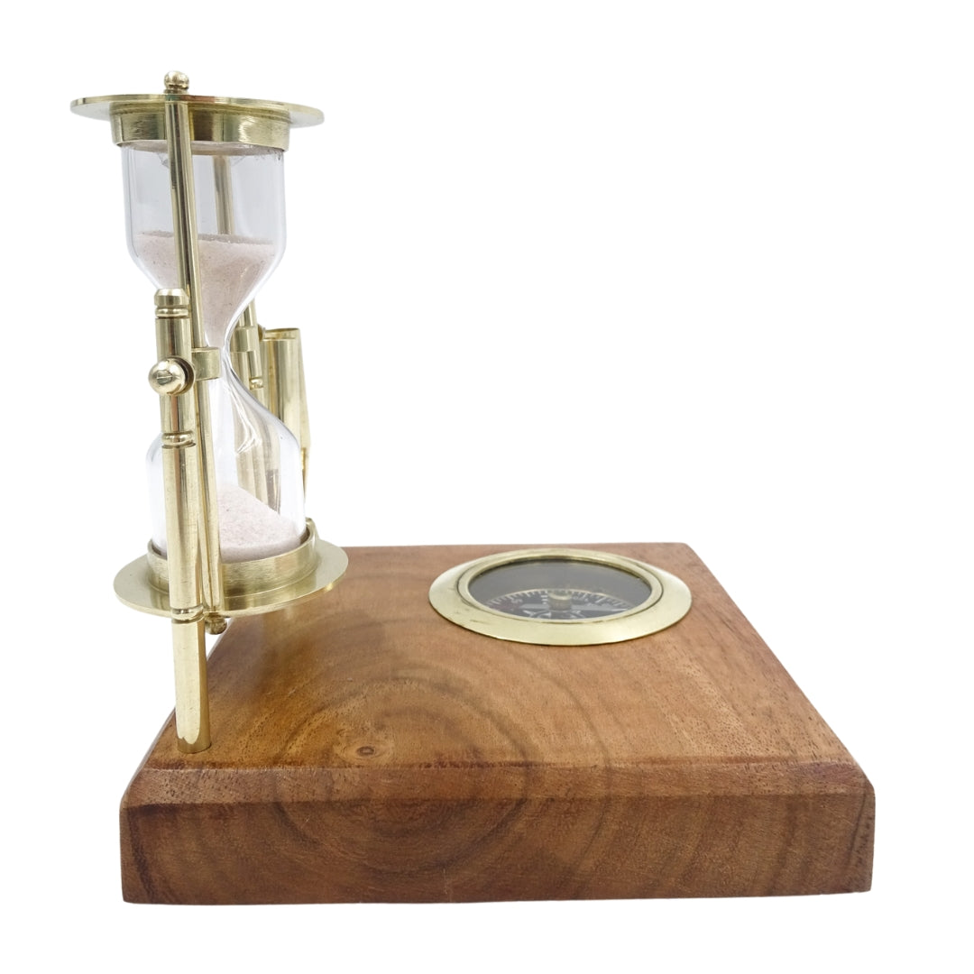 Retro Desk Set - Hourglass, Compass, and Pen Holders - NC2618OP
