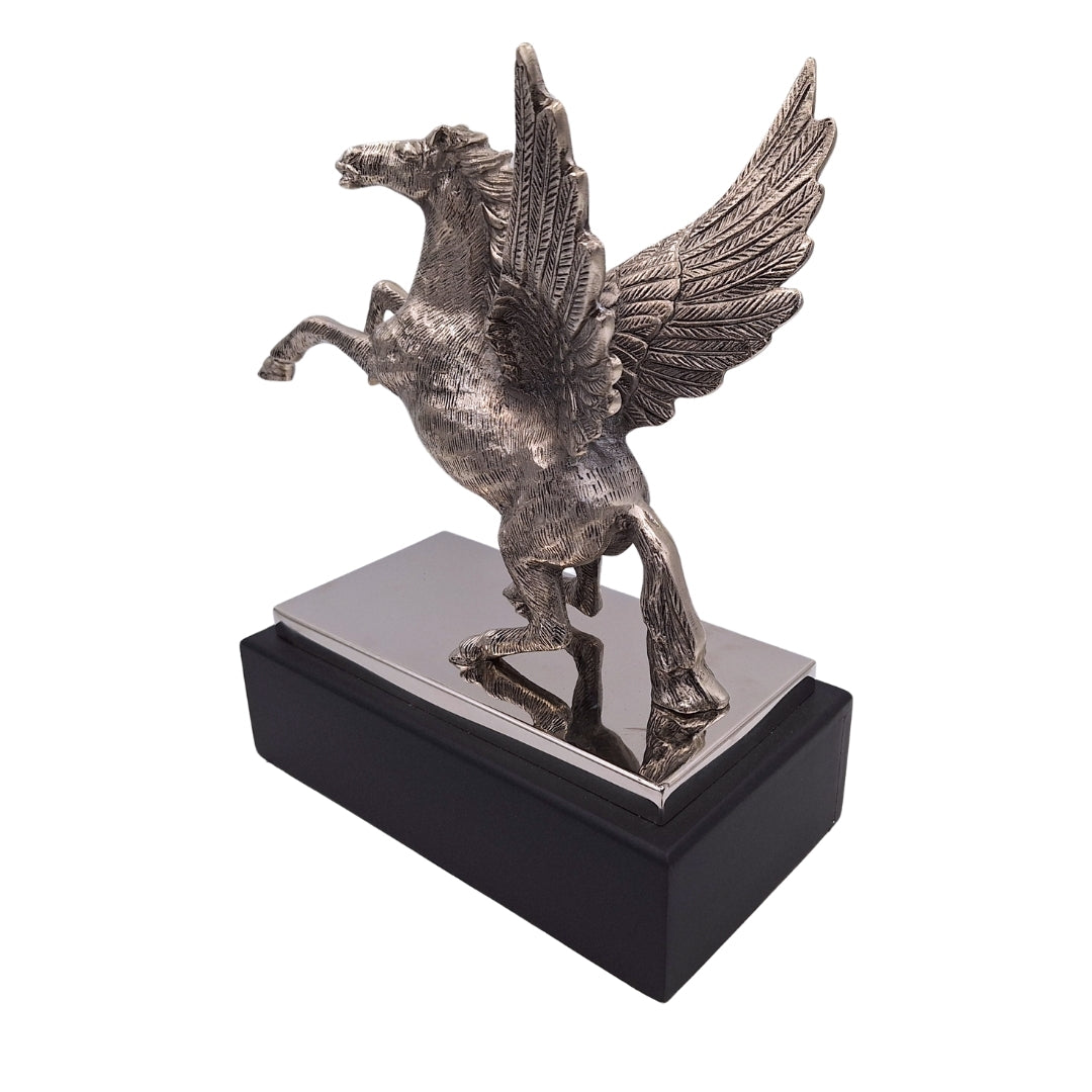 Pegasus - Decorative Aluminum Figurine on a Steel and Wooden Base - NI9935