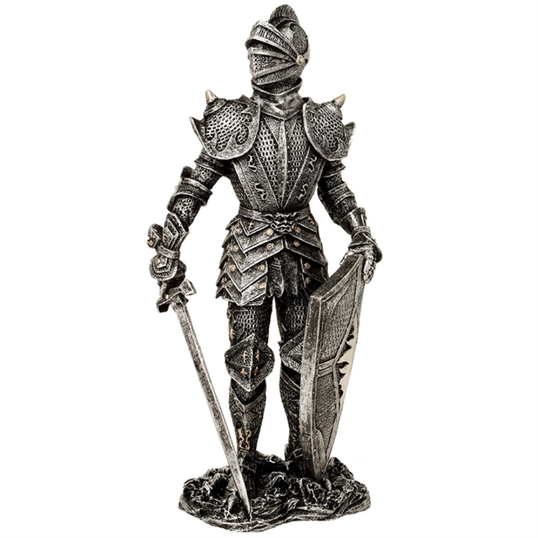 Decorative Figurine: Knight in Silver Armor Height 30 cm - MC-23053