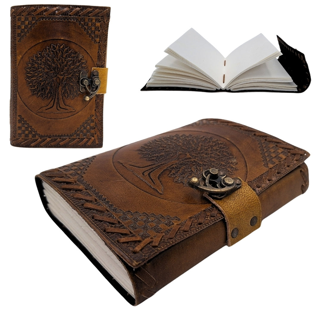 Vintage Retro Leather Notebook 200 Pages – Tree of Life - AH01