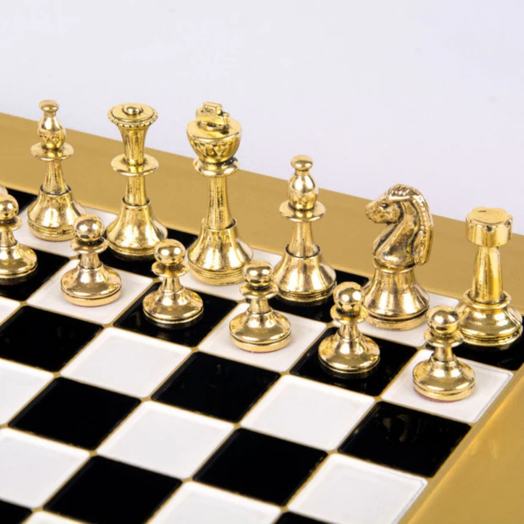 Exclusive brass chess set 28x28cm - Staunton - S32BLA