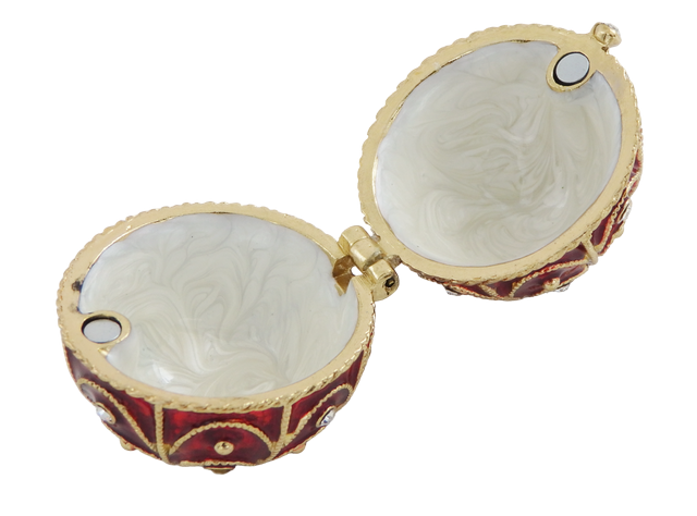 Exclusive Metal Casket with Crystals - Fabergé Egg - B0748-17 RD