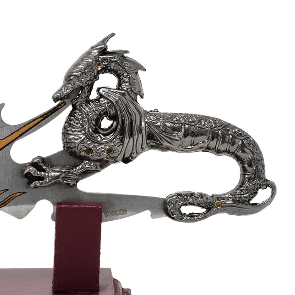 Decorative dagger dragon on stand 19 cm - fantasy - stainless steel – SW-185