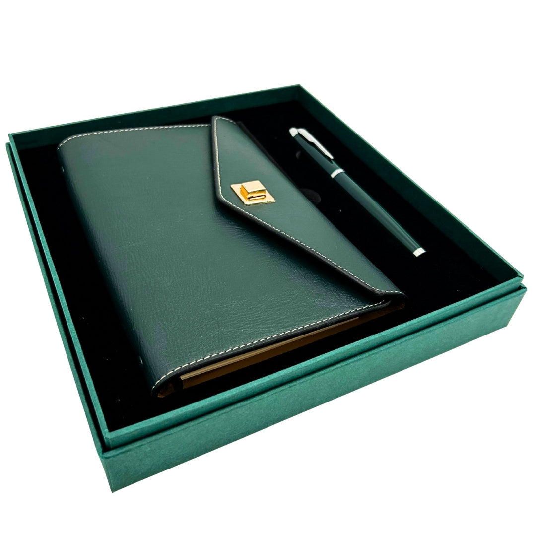 Elegant Gift Set - Leather Notebook with Pen in Gift Box – Premium – EE8