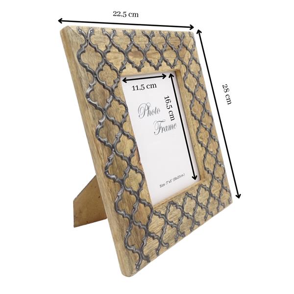 Wooden Photo Frame - A-1155- Moroccan Clover - photo size 13 x 18cm