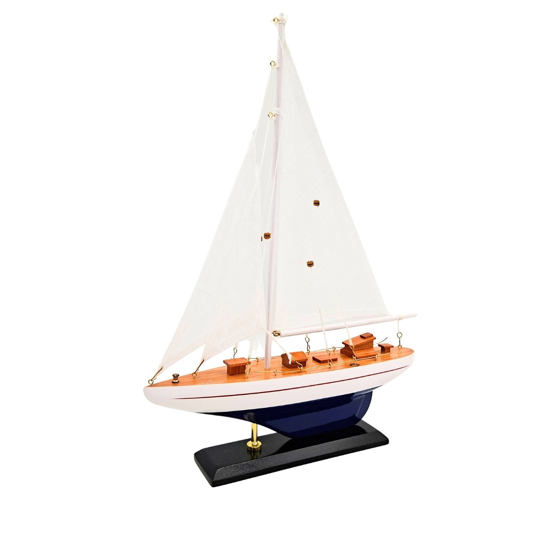 Wooden Yacht Model, Height 42cm – M1