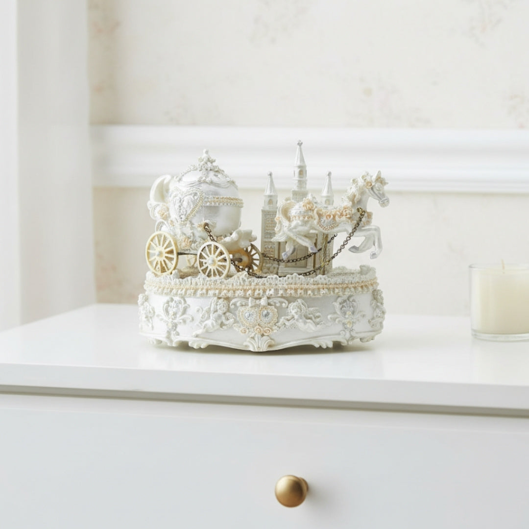Wedding Carriage Music Box, Decoration, Gift for Newlyweds – 14279