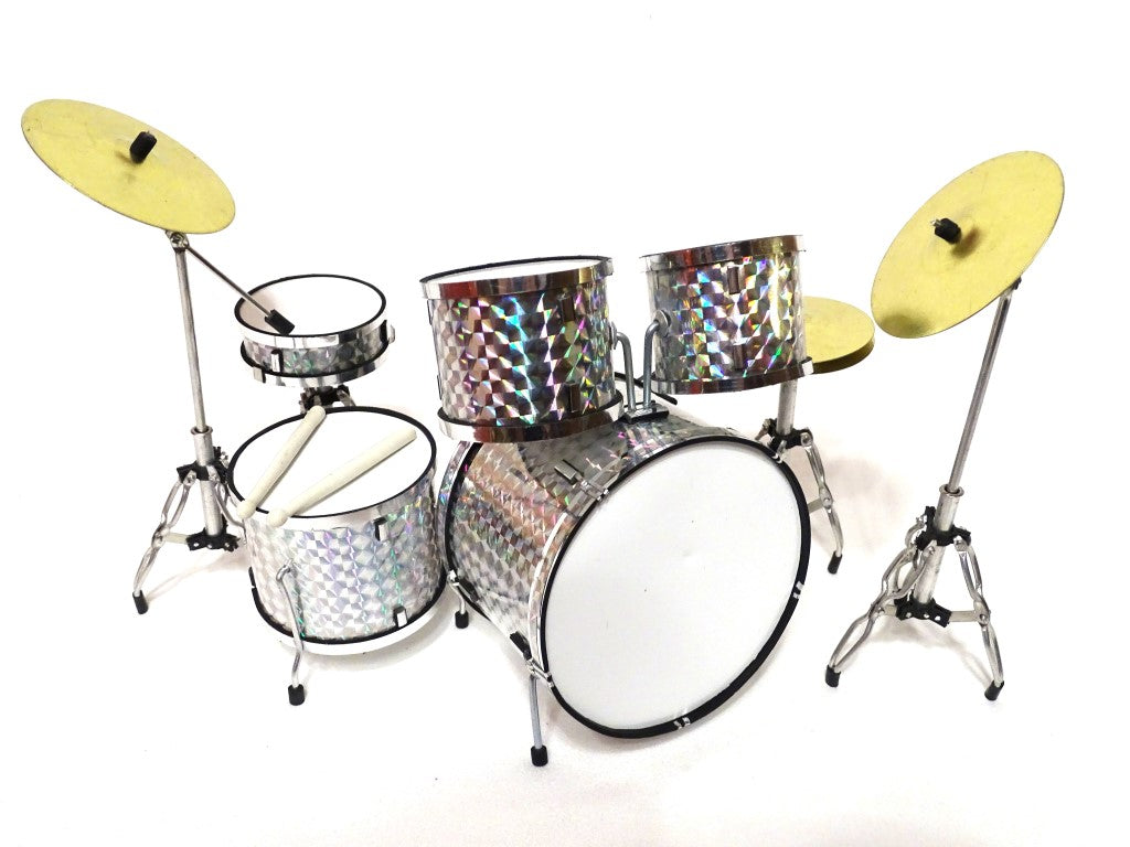 Mini drum kit silver chrome MDR-0039; scale 1:5
