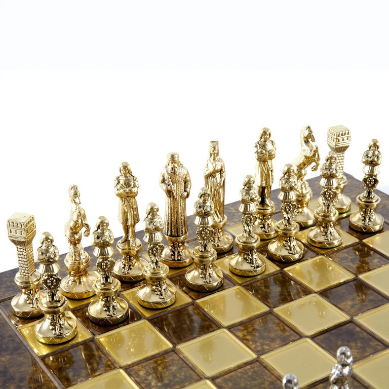 Large Exclusive Chess Set – 36x36 cm – Gold and Silver - Renaissance S9BRGS