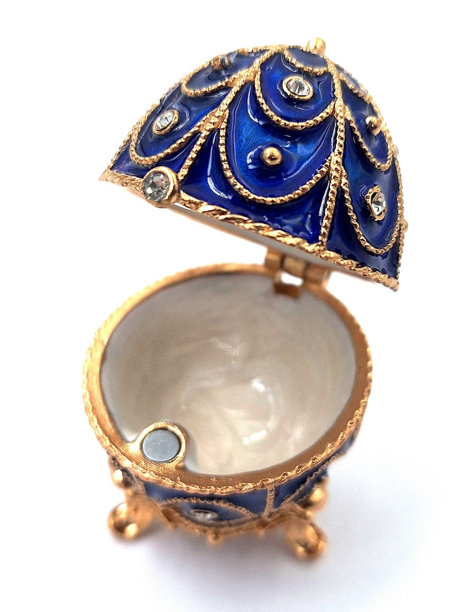 Exclusive Metal Casket with Crystals - Fabergé Egg - B0748-17 BL