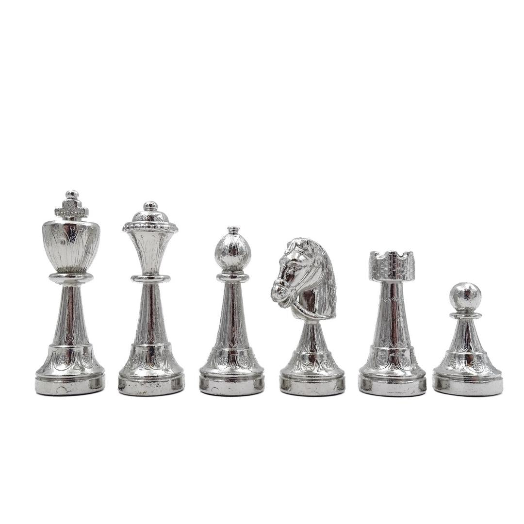 Large Exclusive Italfama Chess Set Made of Gold-Plated Metal 53x53 cm – N137