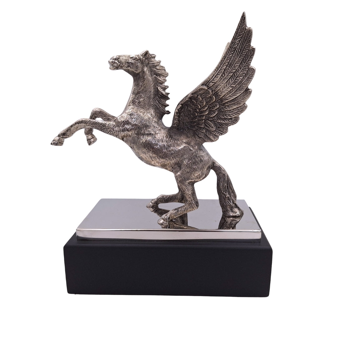 Pegasus - Decorative Aluminum Figurine on a Steel and Wooden Base - NI9935