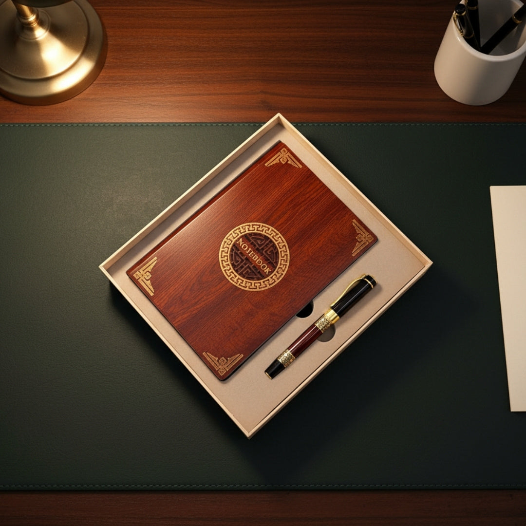 Exclusive Premium Gift Set A5 Wooden Notebook + Pen – EE2