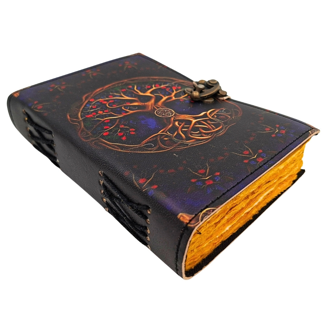 Vintage Retro Leather Notebook 200 Pages - Goat Leather - Tree of Life - AH18