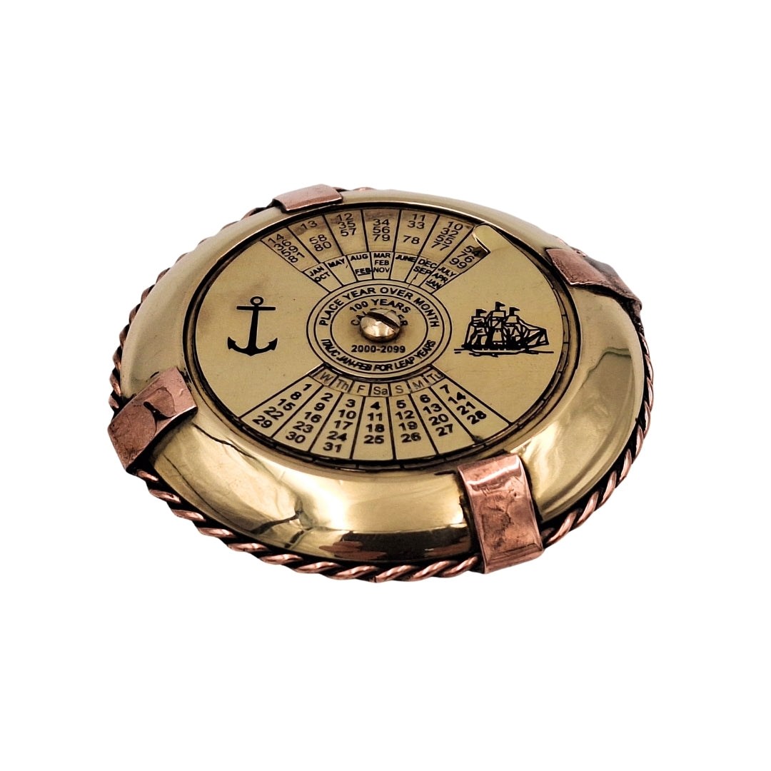 Elegant Nautical Brass Calendar - NI1422