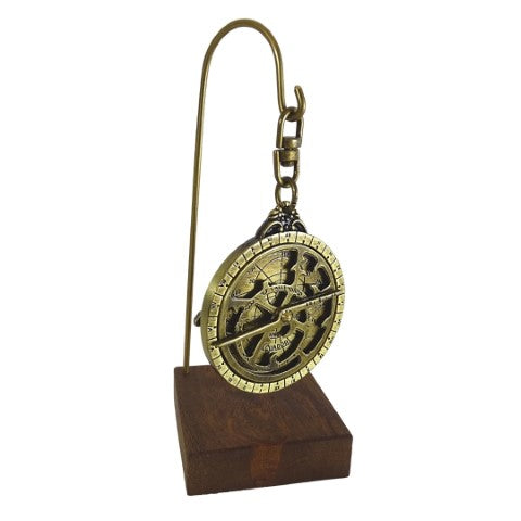 Astrolabe - miniature H81 on a wooden base