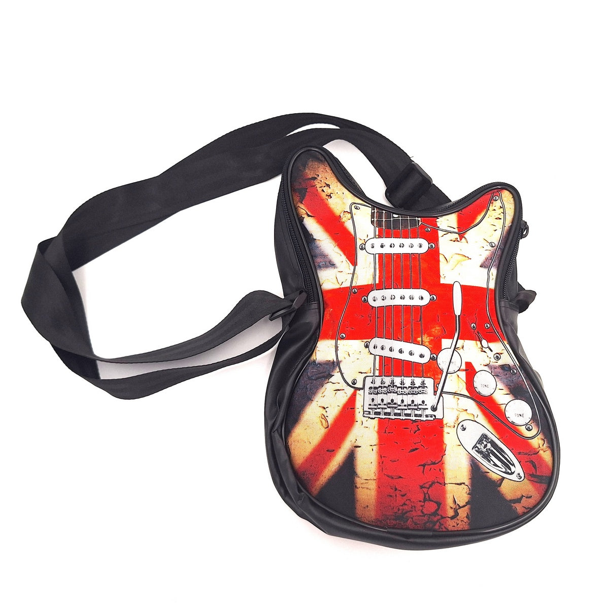 Guitar-Shaped Shoulder Bag – British Flag – Gift for a Music Fan - RBG-008