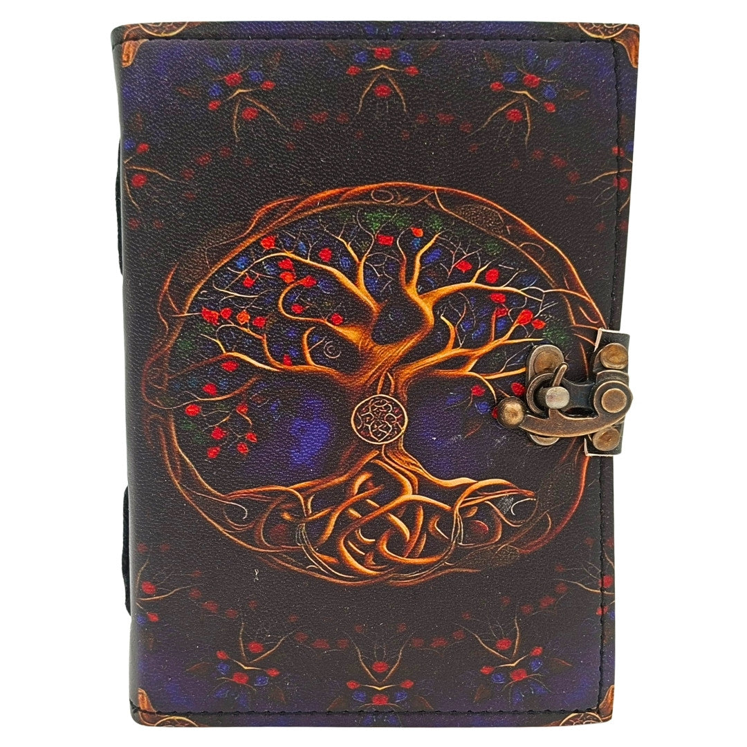 Vintage Retro Leather Notebook 200 Pages - Goat Leather - Tree of Life - AH18