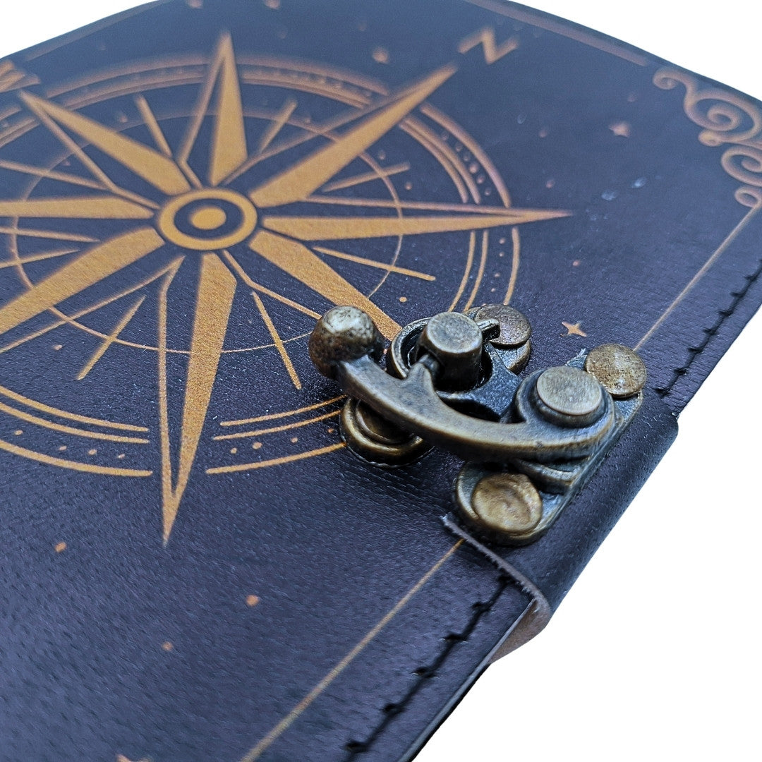 Retro Leather Notebook with Compass Rose – Gift for a Sailor - AH09