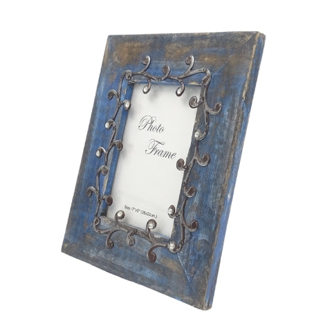 Wooden Photo Frame Blue - 28893 - photo size 18x13cm