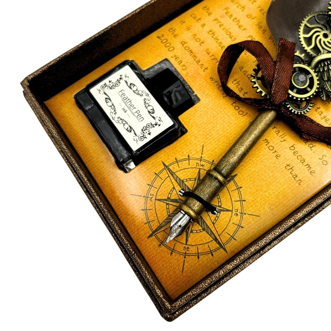 Retro Calligraphy Set with Vintage Quill Pen 6 Nibs Ink Gift – EE5