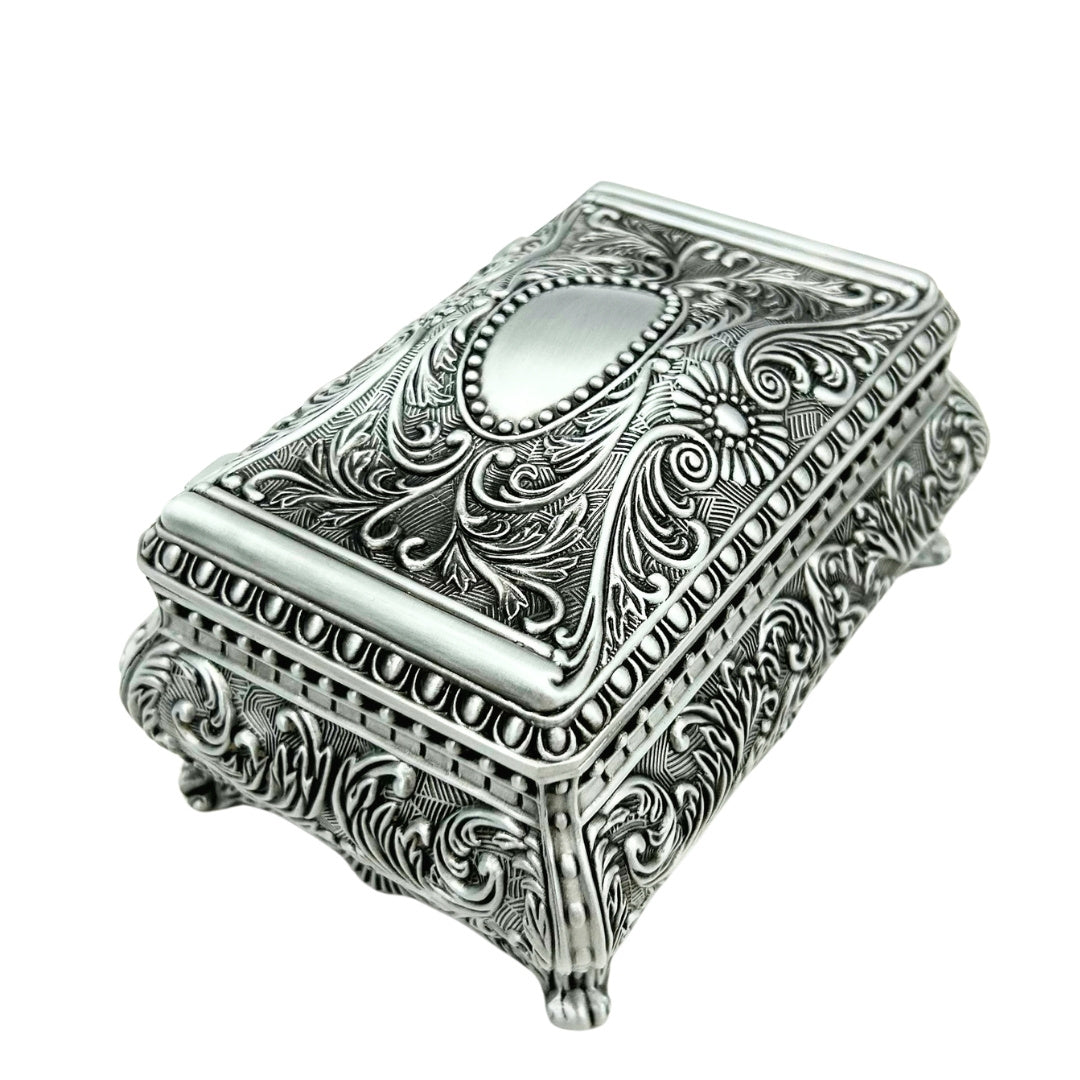 Silver Metal Jewelry Box – 20-74M
