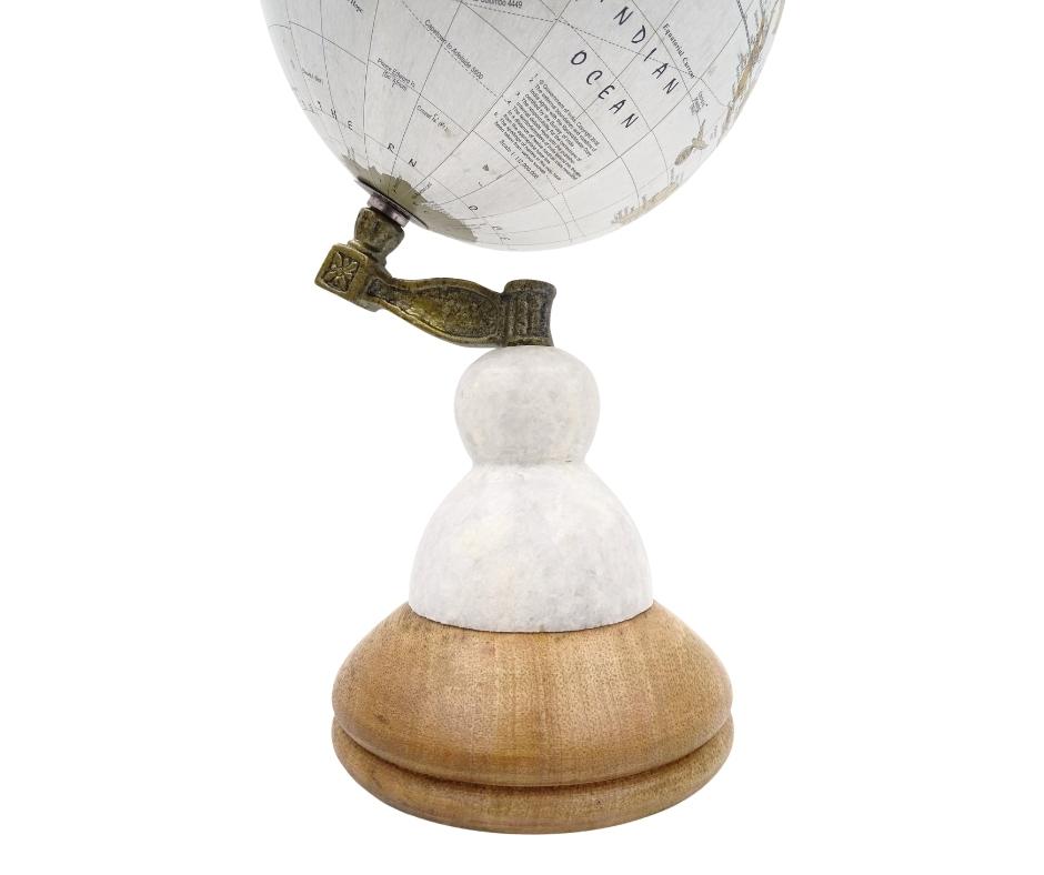 Voyager Decorative Globe on a Marble and Wooden Base – GLB-108