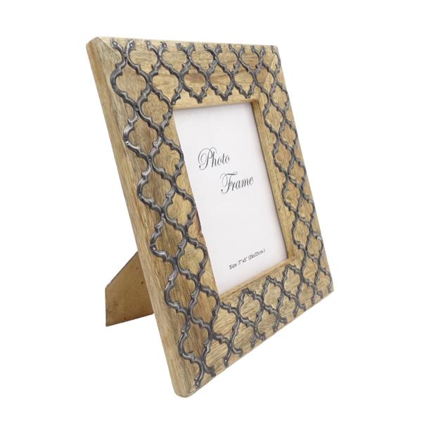 Wooden Photo Frame - A-1155- Moroccan Clover - photo size 13 x 18cm