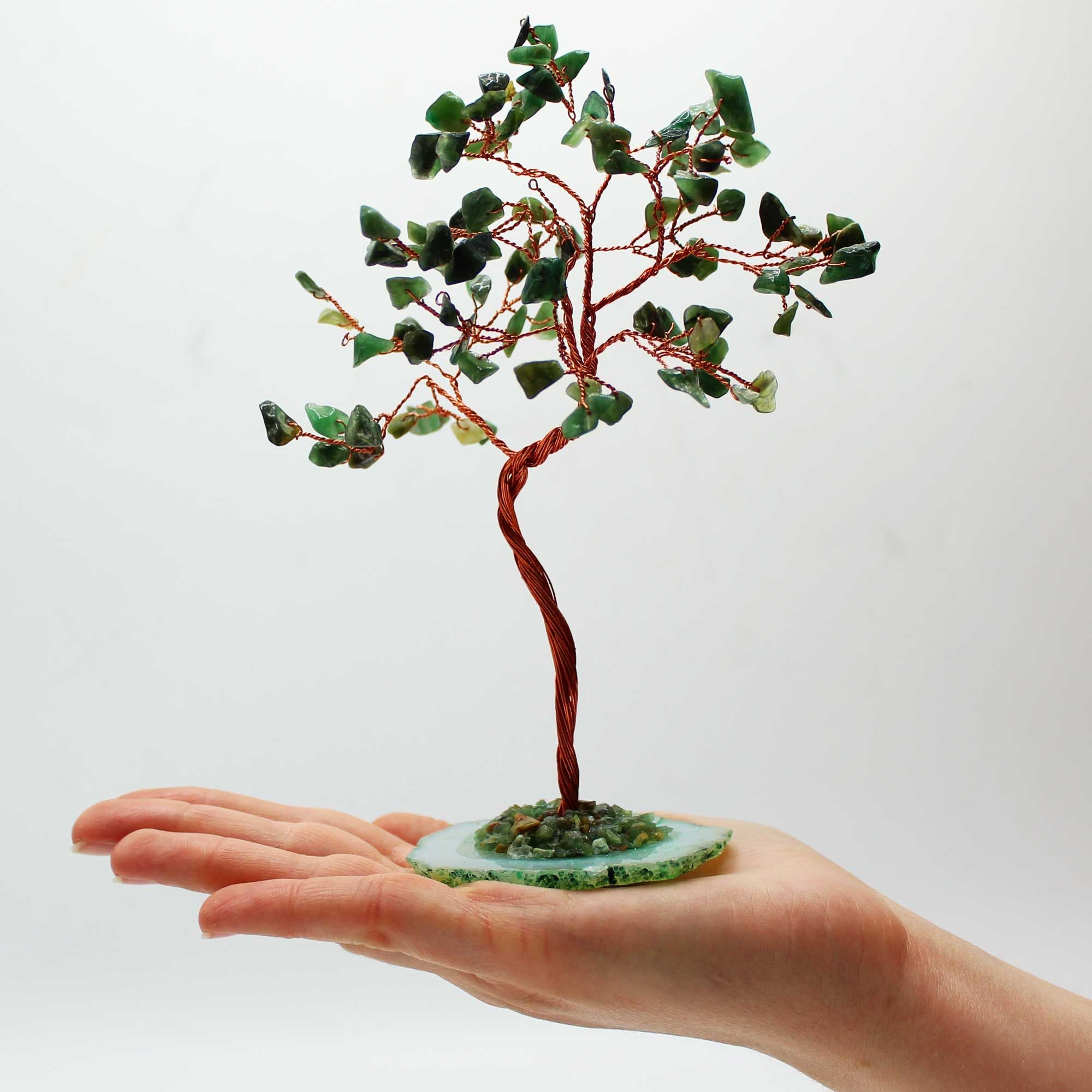 Magical Crystal Tree with Green Aventurine on Green Agate Base