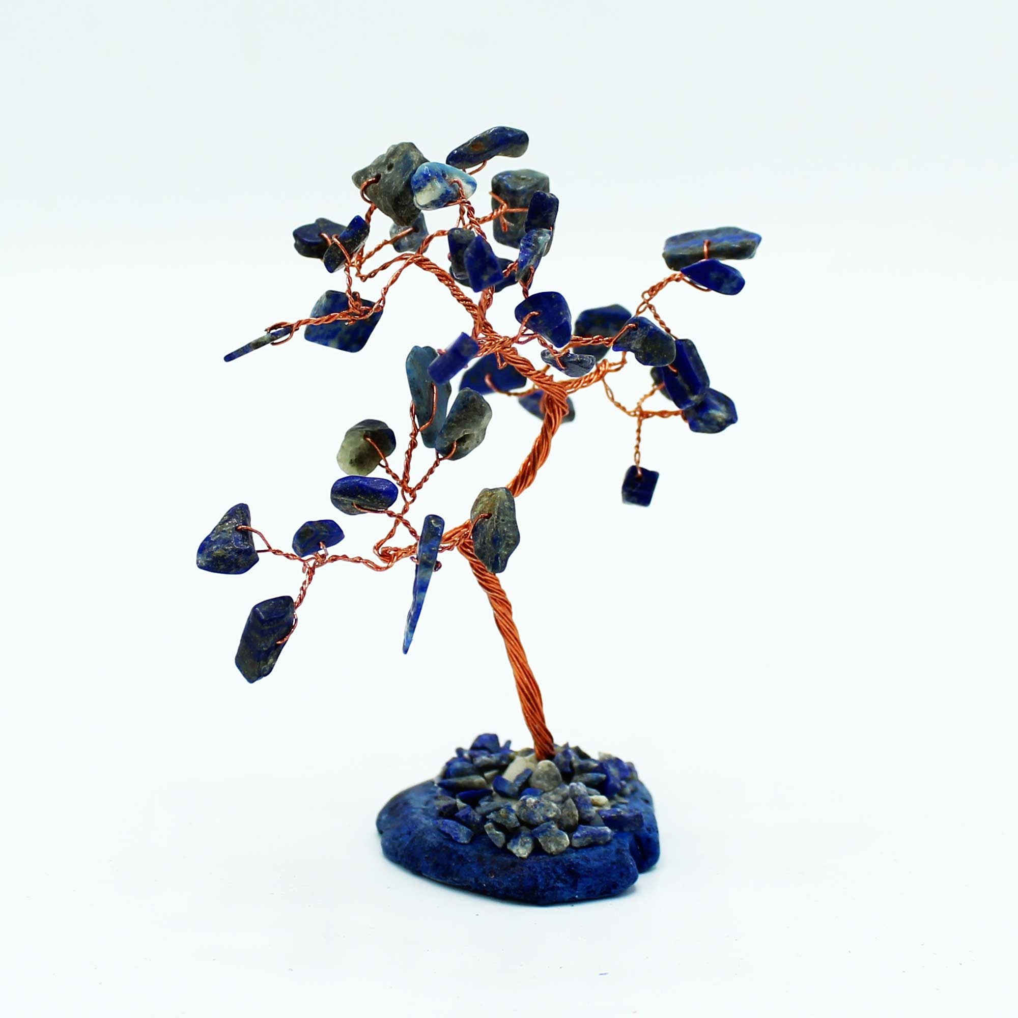 Sodalite Gemstone Tree on Blue Agate Base