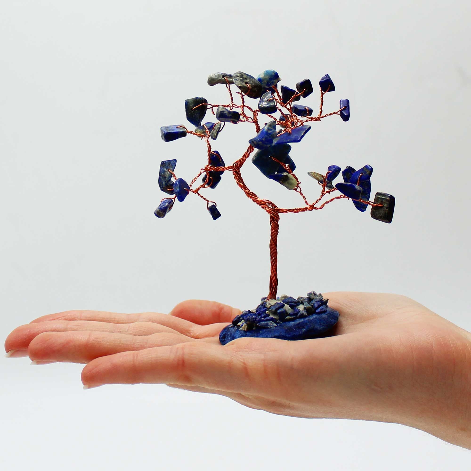 Sodalite Gemstone Tree on Blue Agate Base