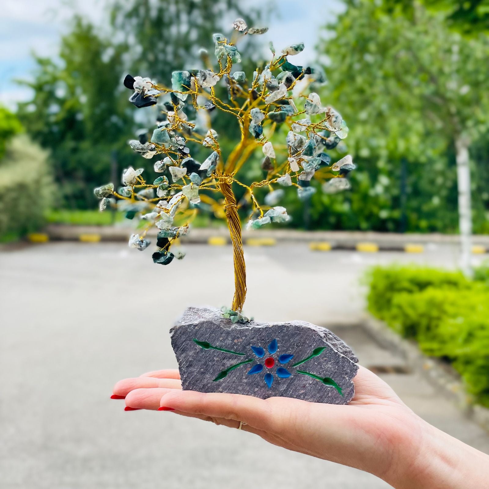 Moss Agate Gemstone Tree