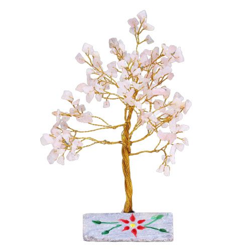 Pink Quartz Tree with 160 Stones