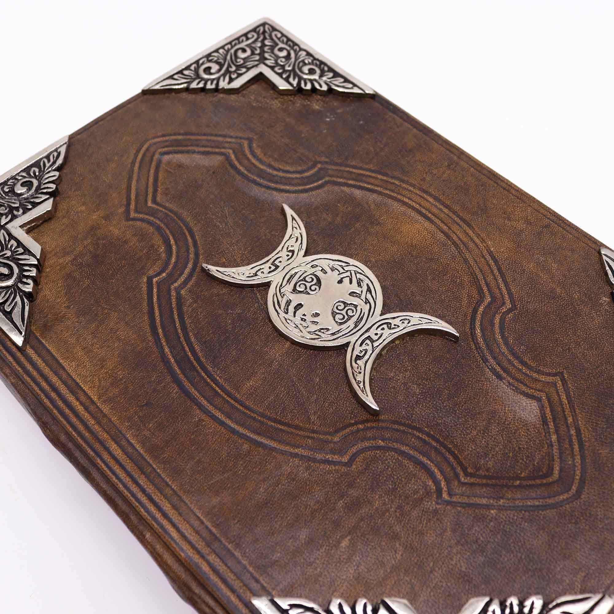 Hefty Brown Tan Notebook with Three-Phase Moon