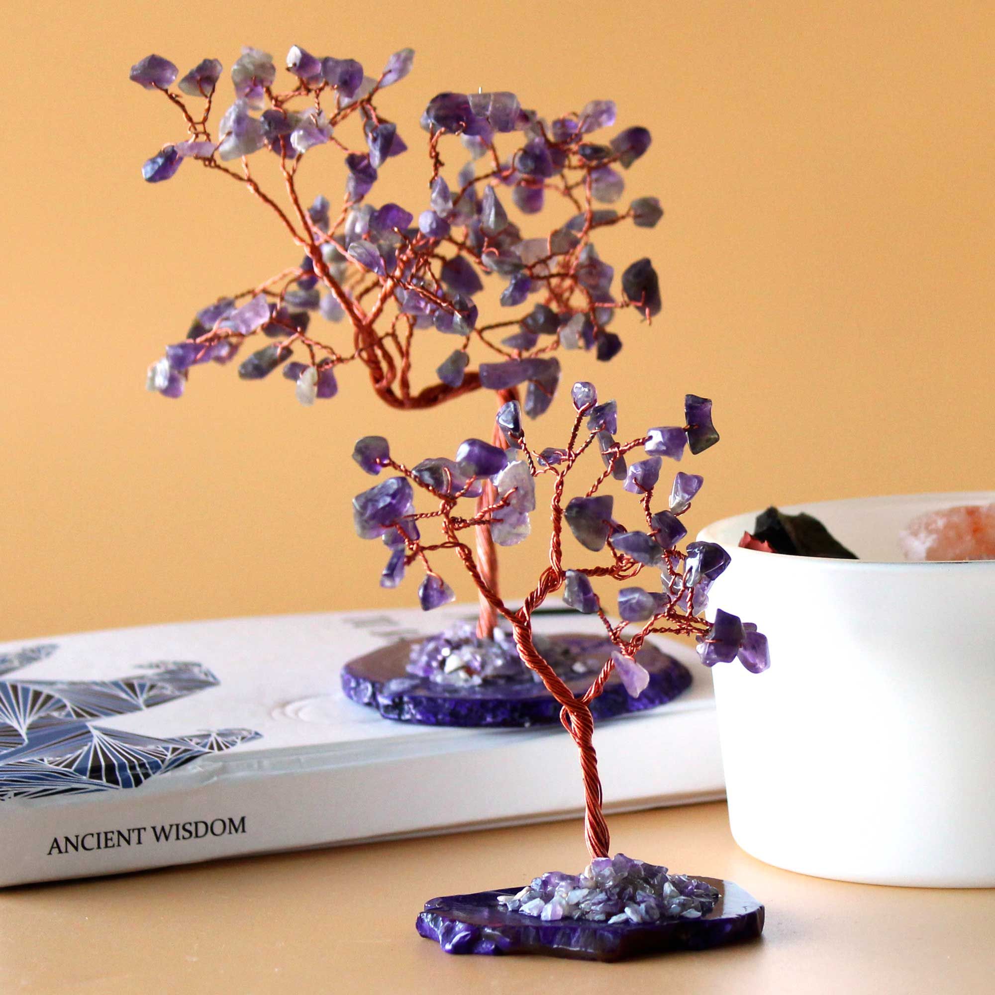 Magical Amethyst Tree on Natural Agate Base