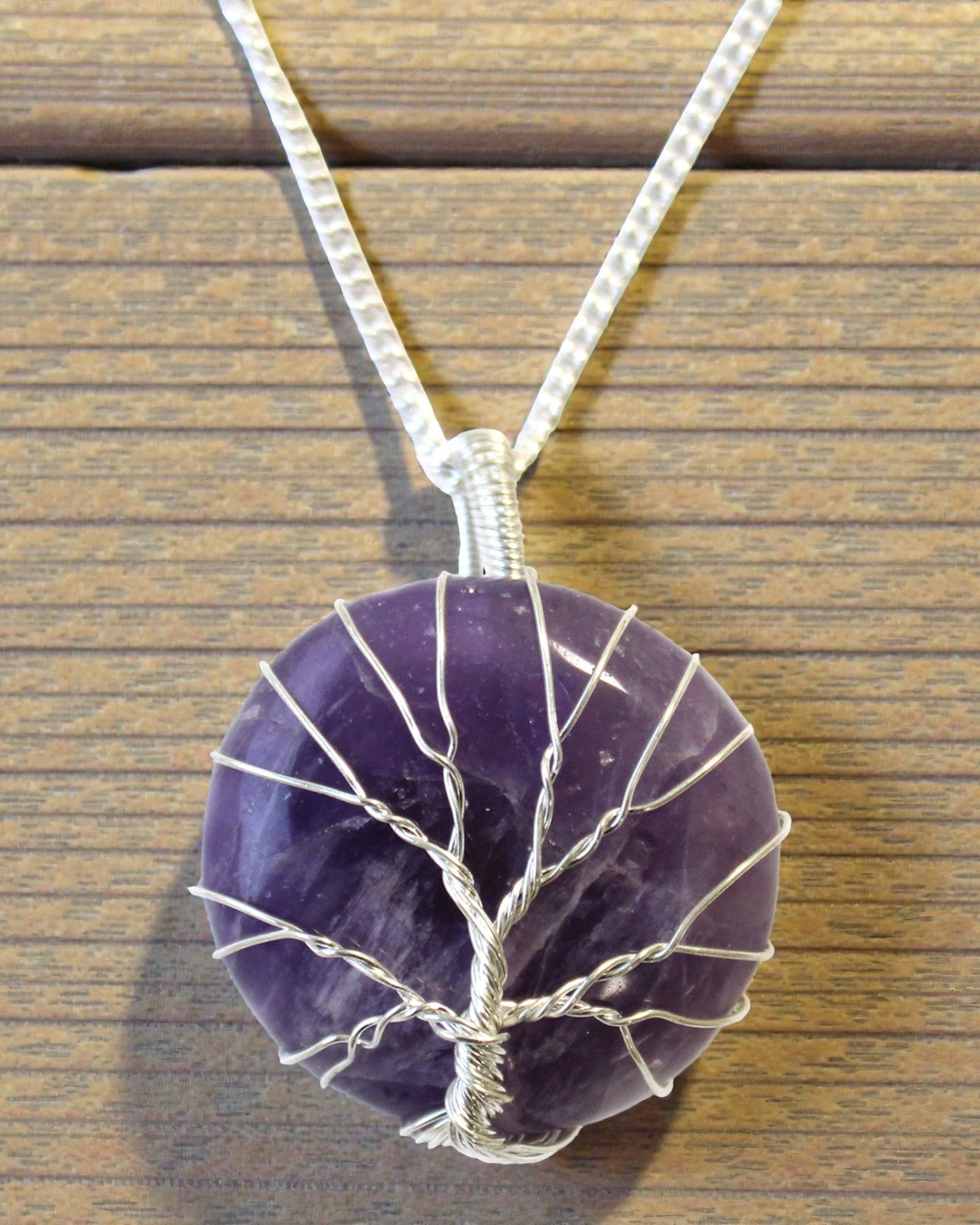 Tree of Harmony – Handmade Necklace with Amethyst and a Tree of Life Motif