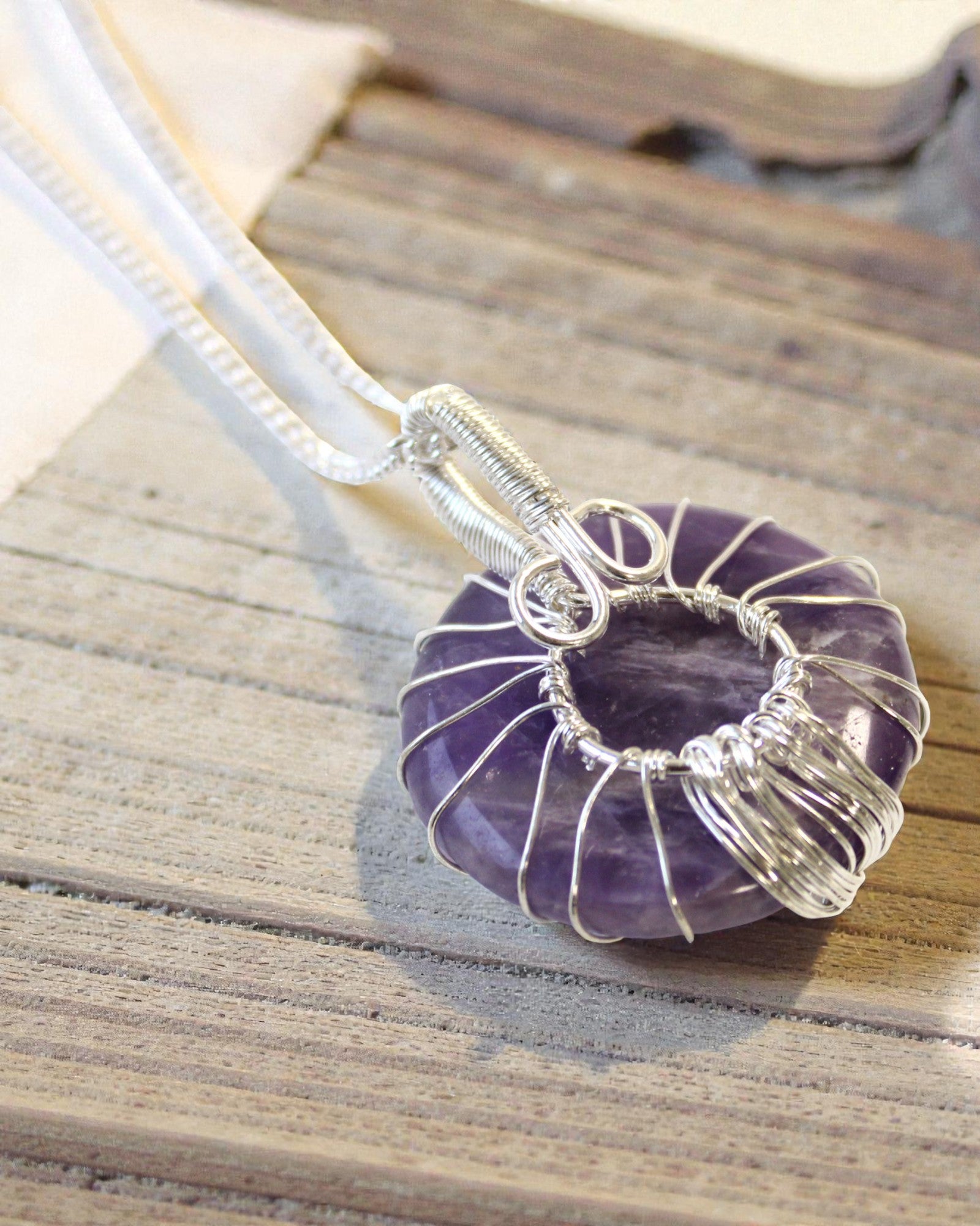 Tree of Harmony – Handmade Necklace with Amethyst and a Tree of Life Motif