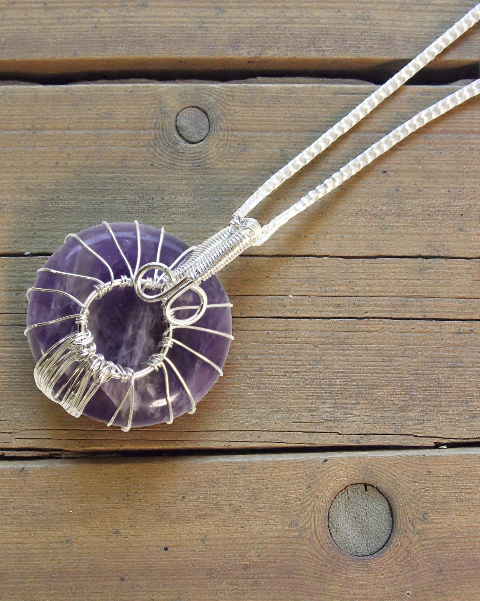 Tree of Harmony – Handmade Necklace with Amethyst and a Tree of Life Motif