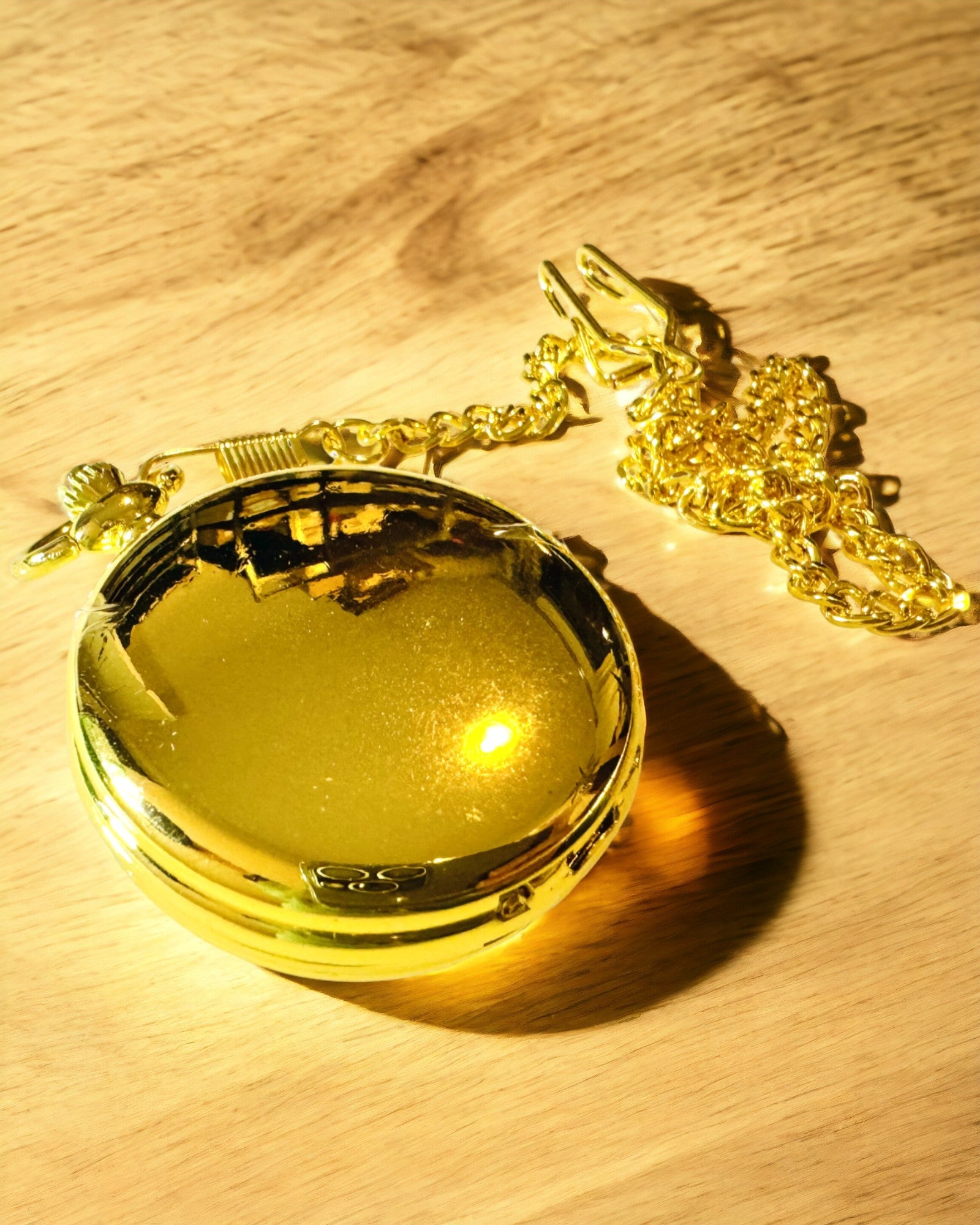 Classic Pocket Mechanical Watch with Double Cover, Manual, Gold Color, with Engraving